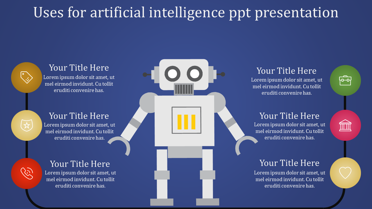 Editable Artificial Intelligence PPT Presentation-Six Node